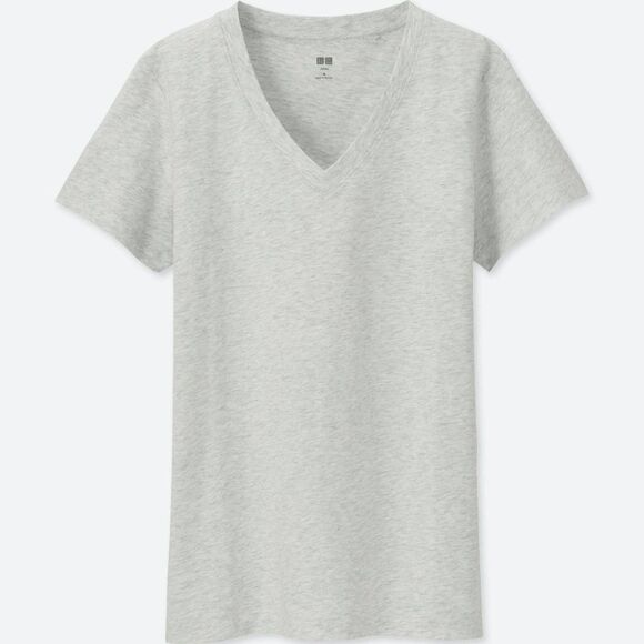 Uniqlo Gray Supima Cotton V-Neck - Picture 1 of 1